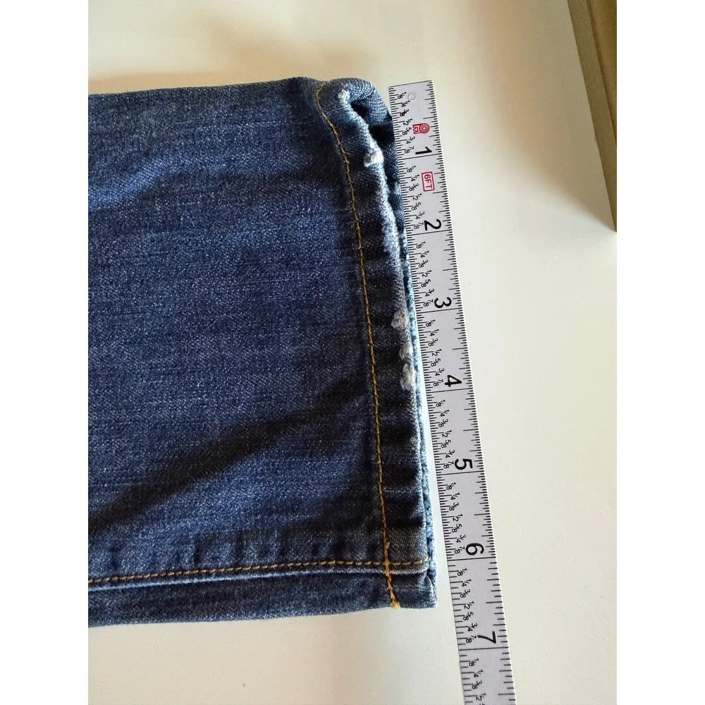 Ann Taylor Loft Boyfriend Jeans Distressed Ripped Blue Denim Button Fly Size 6 - Picture 10 of 12